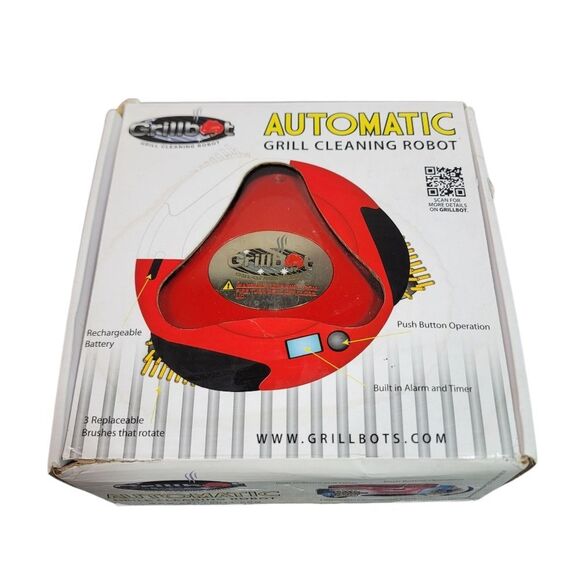 Grillbot Automatic Grill Cleaning Red Robot Built In Alarm And Time Open Box New - Picture 1 of 5
